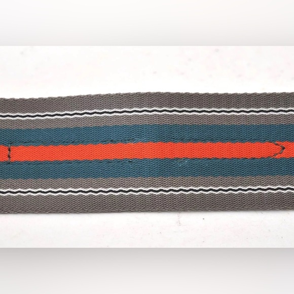 Authentic PRADA Nylon Leather Stripe Pattern Shoulder Strap 41.7" Gray - Picture 10 of 16